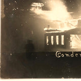 Condense Factory Fire at Night, 1908 Real Photo Postcard