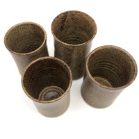 Hand-thrown Earthy Stoneware Tumblers - Set of 4