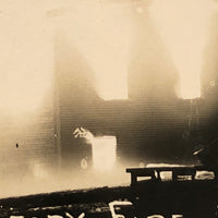 Condense Factory Fire at Night, 1908 Real Photo Postcard