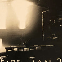 Condense Factory Fire at Night, 1908 Real Photo Postcard
