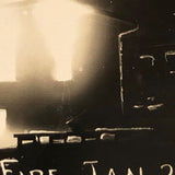 Condense Factory Fire at Night, 1908 Real Photo Postcard