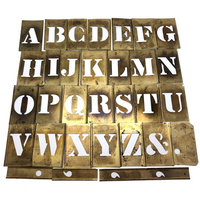 Reese's Interlocking 2 Inch Brass Alphabet Stencils, Complete Set