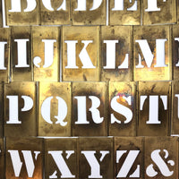 Reese's Interlocking 2 Inch Brass Alphabet Stencils, Complete Set