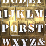 Reese's Interlocking 2 Inch Brass Alphabet Stencils, Complete Set