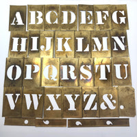 Reese's Interlocking 2 Inch Brass Alphabet Stencils, Complete Set