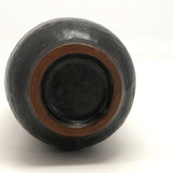 Mid-Century Black Glazed Studio Pottery Weed Vase with Blue Squiggle Design