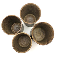 Hand-thrown Earthy Stoneware Tumblers - Set of 4