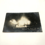 Condense Factory Fire at Night, 1908 Real Photo Postcard