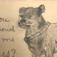 Will You Be Proud to Call Me Yours? Hand-drawn Postcard with Fabulous Dog