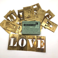 Reese's Interlocking 2 Inch Brass Alphabet Stencils, Complete Set