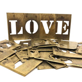 Reese's Interlocking 2 Inch Brass Alphabet Stencils, Complete Set