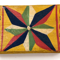 Antique Star-painted Wooden Matchbox with Match Strips