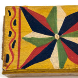Antique Star-painted Wooden Matchbox with Match Strips