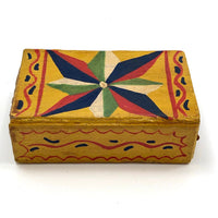 Antique Star-painted Wooden Matchbox with Match Strips