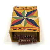 Antique Star-painted Wooden Matchbox with Match Strips
