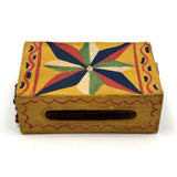 Antique Star-painted Wooden Matchbox with Match Strips