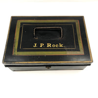 J.P Rock's Tole Lock Box, with Key