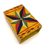 Antique Star-painted Wooden Matchbox with Match Strips
