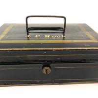 J.P Rock's Tole Lock Box, with Key
