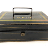 J.P Rock's Tole Lock Box, with Key
