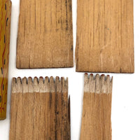Antique Star-painted Wooden Matchbox with Match Strips