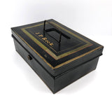 J.P Rock's Tole Lock Box, with Key