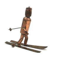 Charming Old Welded Copper Folk Art Skier