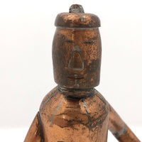 Charming Old Welded Copper Folk Art Skier