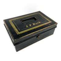 J.P Rock's Tole Lock Box, with Key