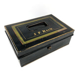 J.P Rock's Tole Lock Box, with Key