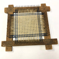 Handmade Wooden Flat Loom with Partial Weaving