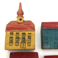 Antique Erzgebirge Houses and Churches - Set of Eight