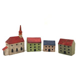 Antique Erzgebirge Houses and Churches - Set of Eight