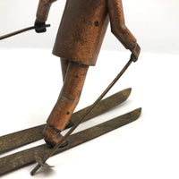 Charming Old Welded Copper Folk Art Skier