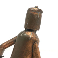 Charming Old Welded Copper Folk Art Skier