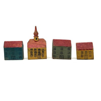 Antique Erzgebirge Houses and Churches - Set of Eight