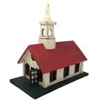 Old Folk Art Birdhouse Church with Bell Tower and Steeple