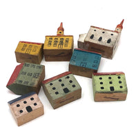 Antique Erzgebirge Houses and Churches - Set of Eight