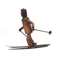 Charming Old Welded Copper Folk Art Skier