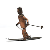 Charming Old Welded Copper Folk Art Skier