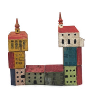 Antique Erzgebirge Houses and Churches - Set of Eight