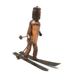 Charming Old Welded Copper Folk Art Skier