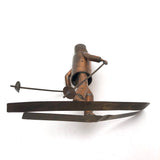 Charming Old Welded Copper Folk Art Skier