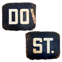 Blue and White Porcelain Enamel Old Street Sign Fragment: DO / ST.