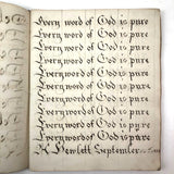 Augusta Hewlett's Stunning 1835-1847 Penmanship Notebook with Elaborate Alphabets and Family Records