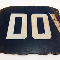 Blue and White Porcelain Enamel Old Street Sign Fragment: DO / ST.