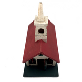 Old Folk Art Birdhouse Church with Bell Tower and Steeple