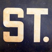 Blue and White Porcelain Enamel Old Street Sign Fragment: DO / ST.