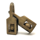 Gold Painted Old Linked Balls in Cages Whimsy