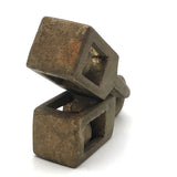 Gold Painted Old Linked Balls in Cages Whimsy